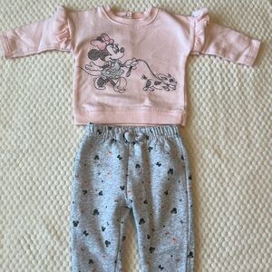 Disney Baby Cream and Gray Outfit
